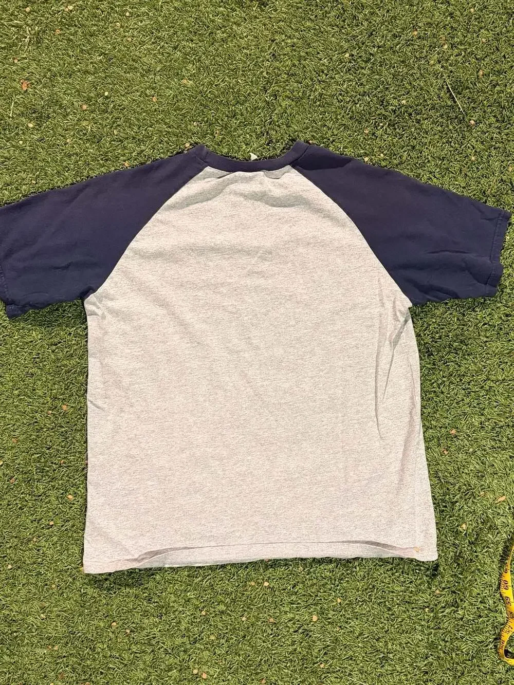 Vintage Billabong Gray and Navy Blue Raglan Graphic T-Shirt